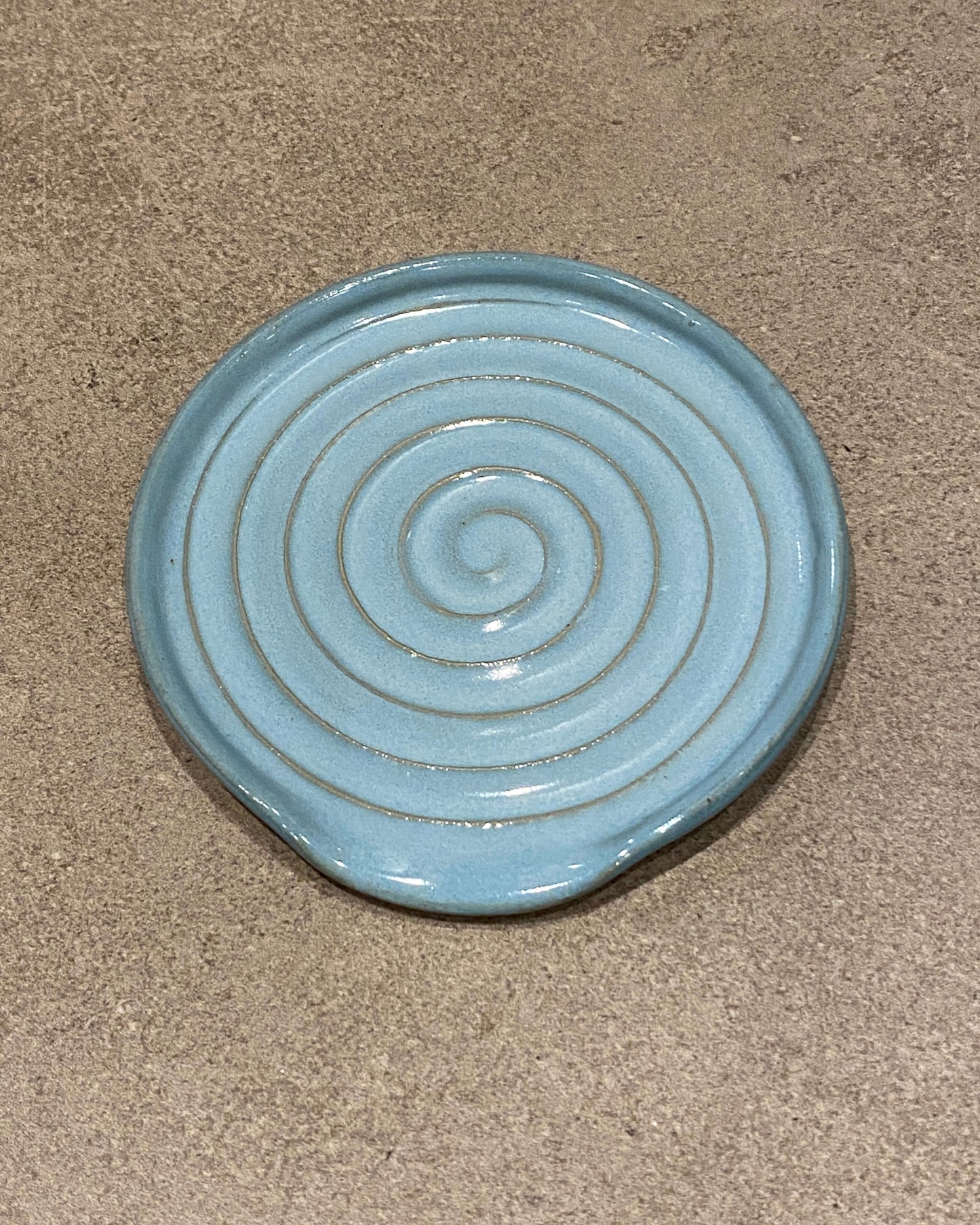 Grydeske-holder Lyseblå spiral