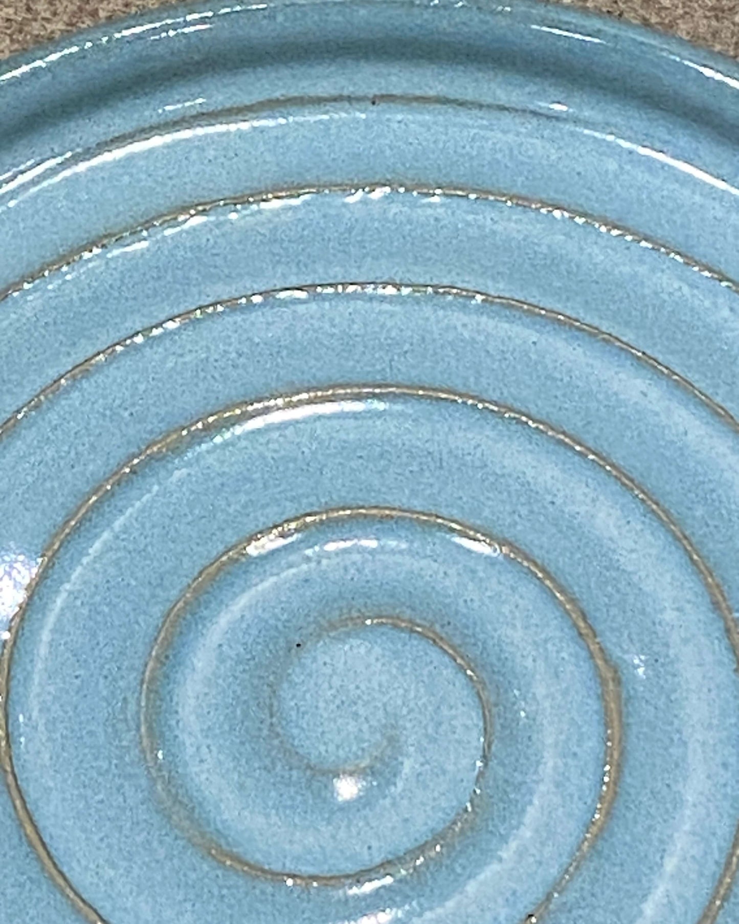 Grydeske-holder Lyseblå spiral